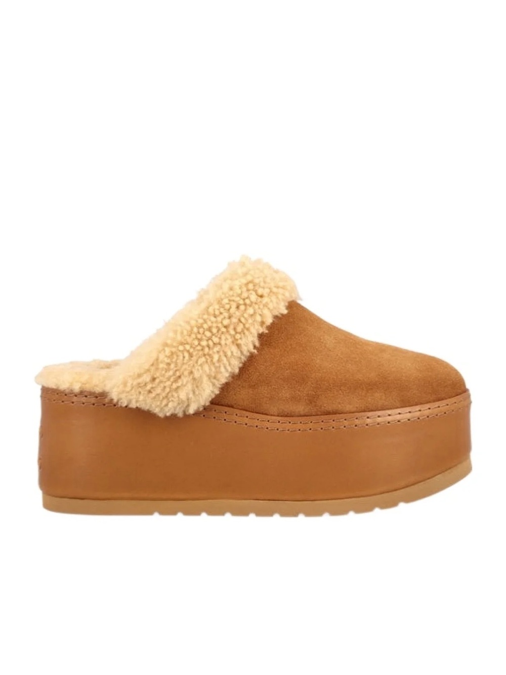 Celine Tan Suede Platform Shearling Clog, Dana Wedge Mules, NIB, 37.5, $1200+